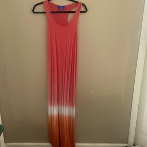 Blue Curl long Tie-dye dress. Salmon,white,and orange. Very good condition XS